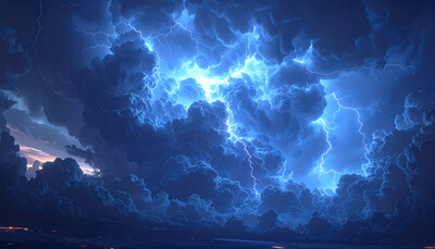 dark blue sky with tiny white light
